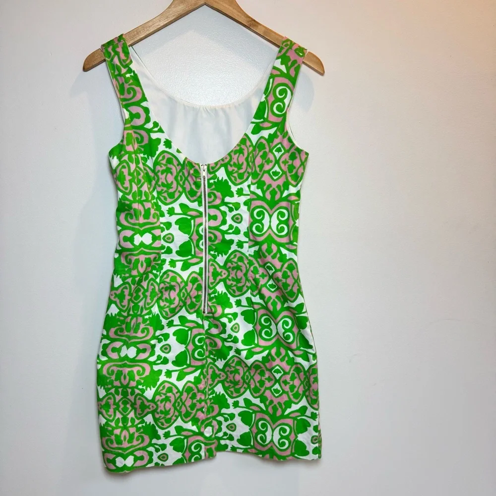 Kaeli Smith Annie Shift Dress Size 8 Pink Green Preppy Golf Tennis Golf - Picture 2 of 5